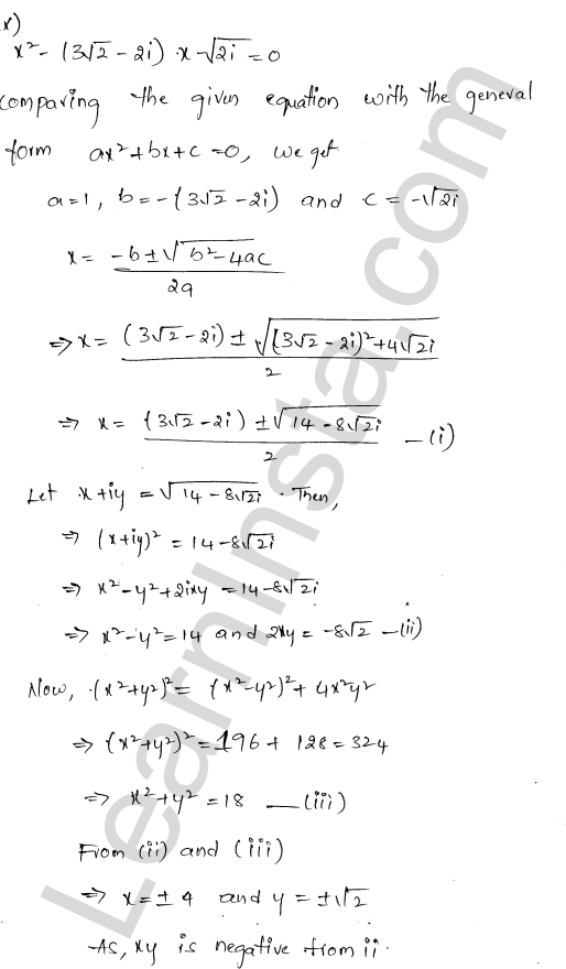 RD Sharma Class 11 Solutions Chapter 14 Quadratic Equations Ex 14.2 1.10