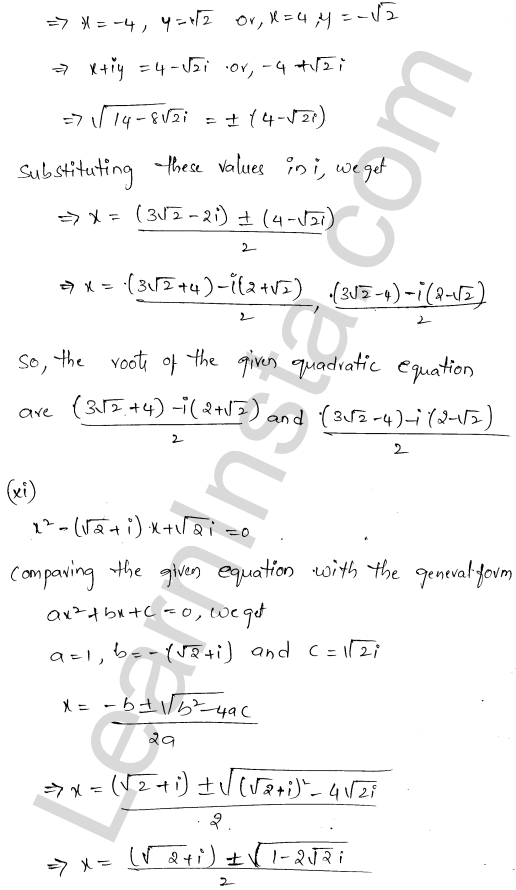RD Sharma Class 11 Solutions Chapter 14 Quadratic Equations Ex 14.2 1.11