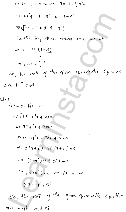 RD Sharma Class 11 Solutions Chapter 14 Quadratic Equations Ex 14.2 1.9