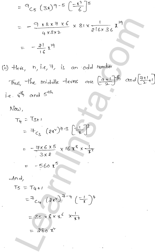 RD Sharma Class 11 Solutions Chapter 18 Binomial Theorem Ex 18.2 1.16