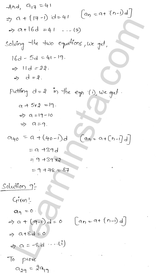 RD Sharma Class 11 Solutions Chapter 19 Arithmetic Progressions Ex 19.2 1.10