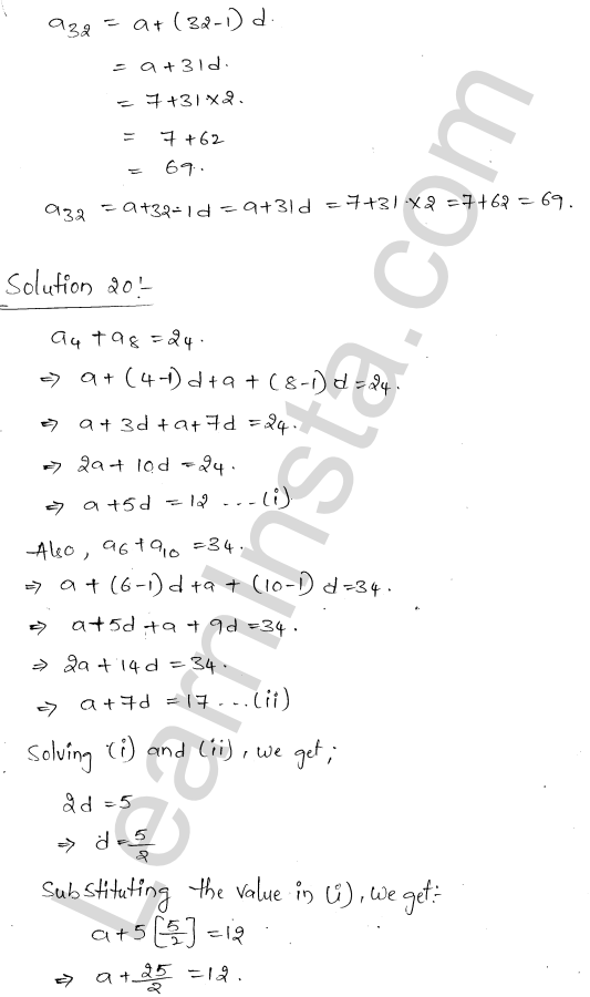 RD Sharma Class 11 Solutions Chapter 19 Arithmetic Progressions Ex 19.2 1.20
