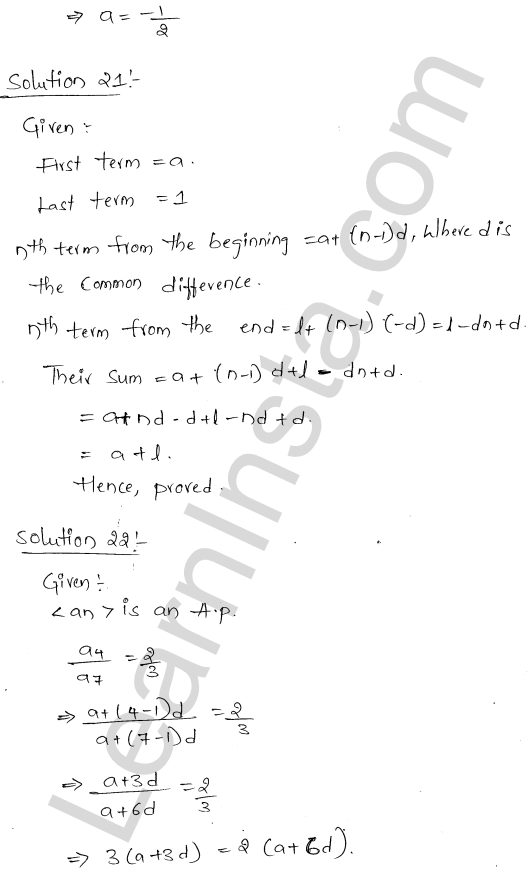 RD Sharma Class 11 Solutions Chapter 19 Arithmetic Progressions Ex 19.2 1.21