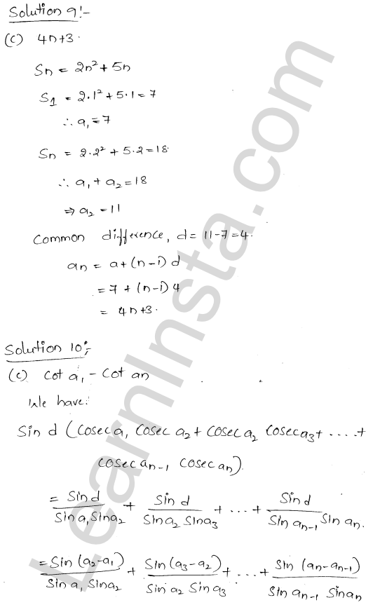 RD Sharma Class 11 Solutions Chapter 19 Arithmetic Progressions MCQ 1.7
