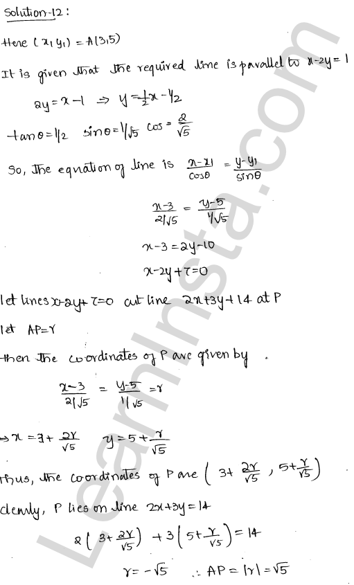 RD Sharma Class 11 Solutions Chapter 23 The Straight Lines Ex 23.8 1.14