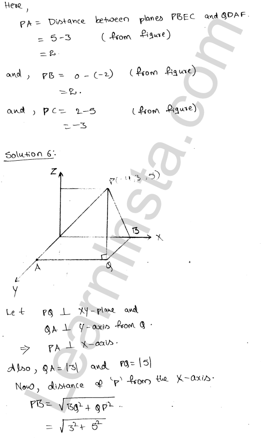 RD Sharma Class 11 Solutions Chapter 28 Introduction to 3D coordinate geometry Ex 28.1 1.4