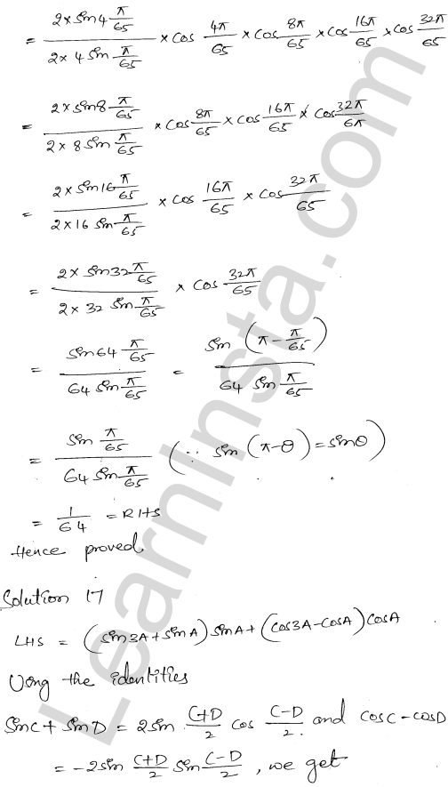 RD Sharma Class 11 Solutions Chapter 9 Trigonometric Ratios of Multiple and Submultiple Angles Ex 9.1 1.10