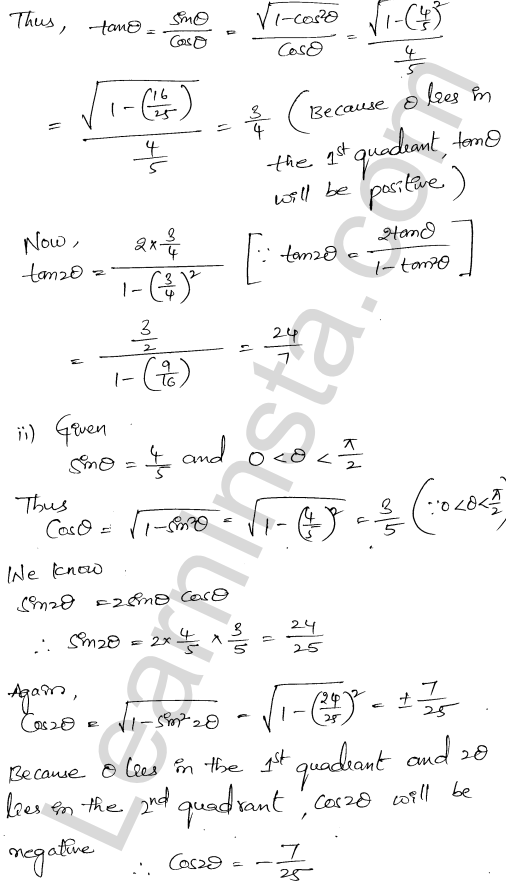 RD Sharma Class 11 Solutions Chapter 9 Trigonometric Ratios of Multiple and Submultiple Angles Ex 9.1 1.26