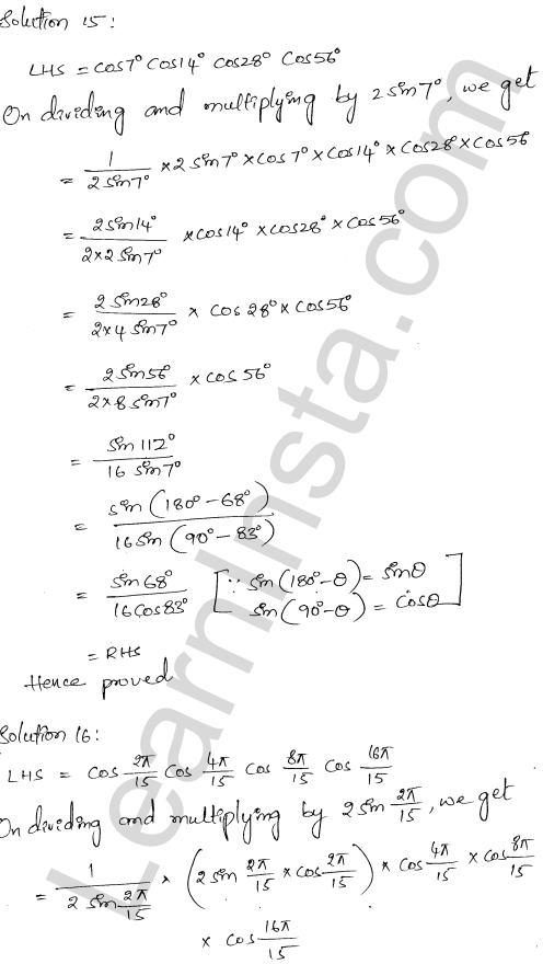 RD Sharma Class 11 Solutions Chapter 9 Trigonometric Ratios of Multiple and Submultiple Angles Ex 9.1 1.8