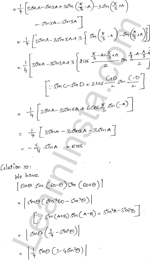 RD Sharma Class 11 Solutions Chapter 9 Trigonometric Ratios of Multiple and Submultiple Angles Ex 9.2 1.9