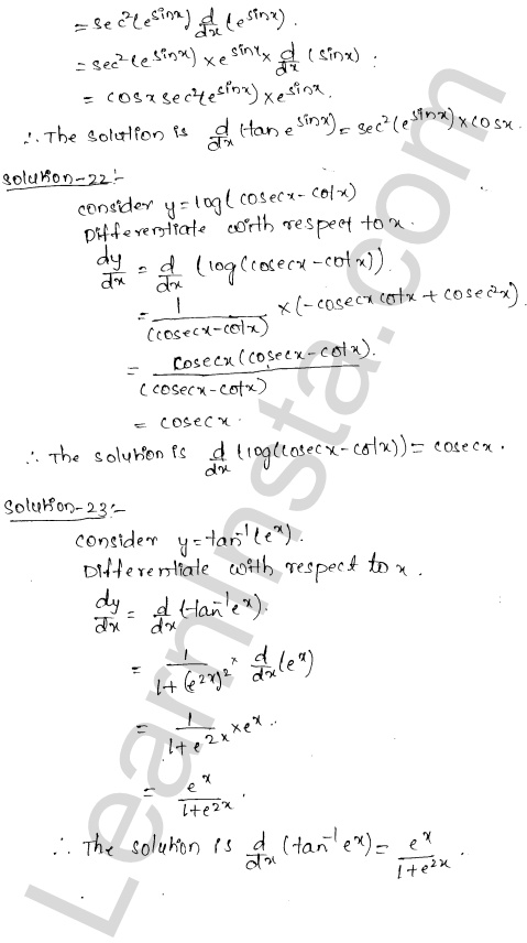 RD Sharma Class 12 Solutions Chapter 11 Differentiation Ex 11.2 1.9