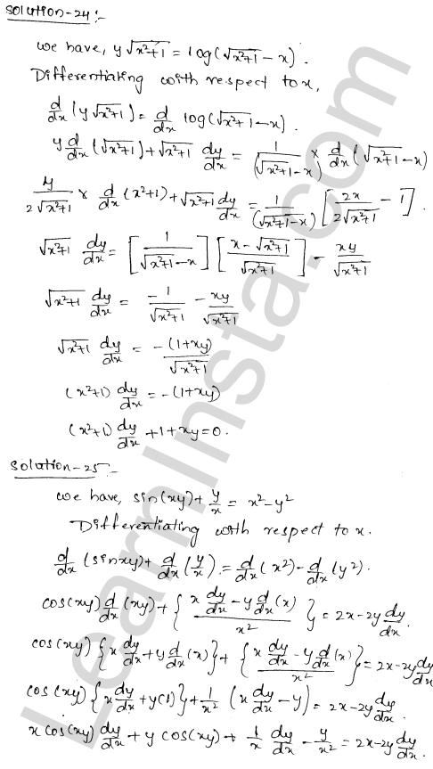 RD Sharma Class 12 Solutions Chapter 11 Differentiation Ex 11.4 1.13