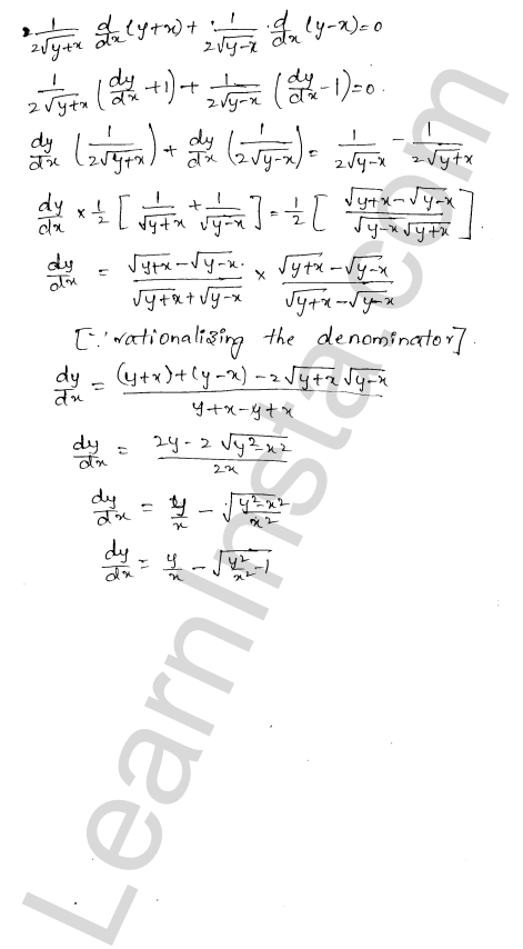RD Sharma Class 12 Solutions Chapter 11 Differentiation Ex 11.4 1.17