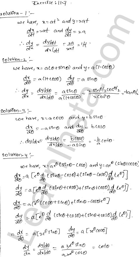 RD Sharma Class 12 Solutions Chapter 11 Differentiation Ex 11.7 1.1