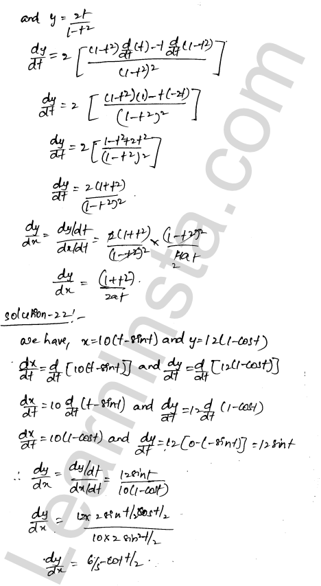 RD Sharma Class 12 Solutions Chapter 11 Differentiation Ex 11.7 1.13