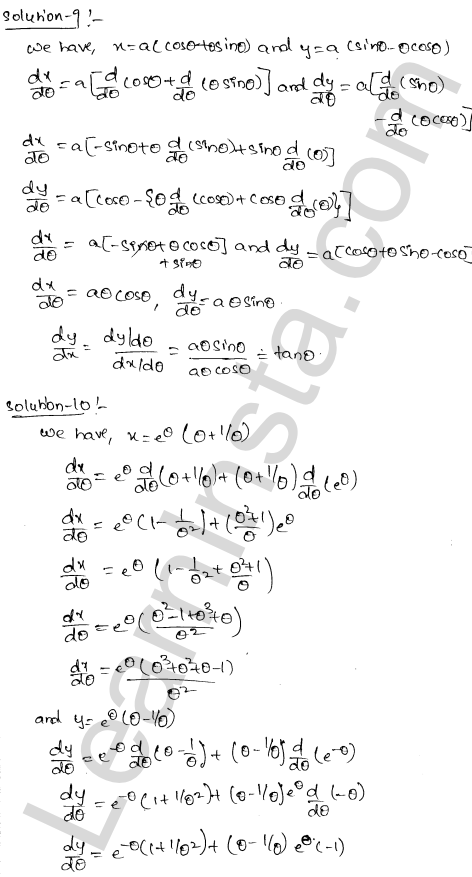 RD Sharma Class 12 Solutions Chapter 11 Differentiation Ex 11.7 1.4