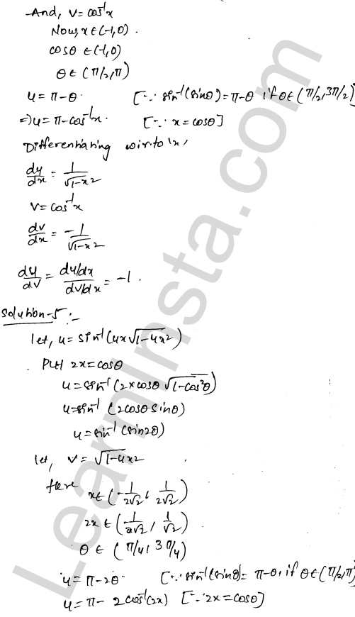 RD Sharma Class 12 Solutions Chapter 11 Differentiation Ex 11.8 1.3