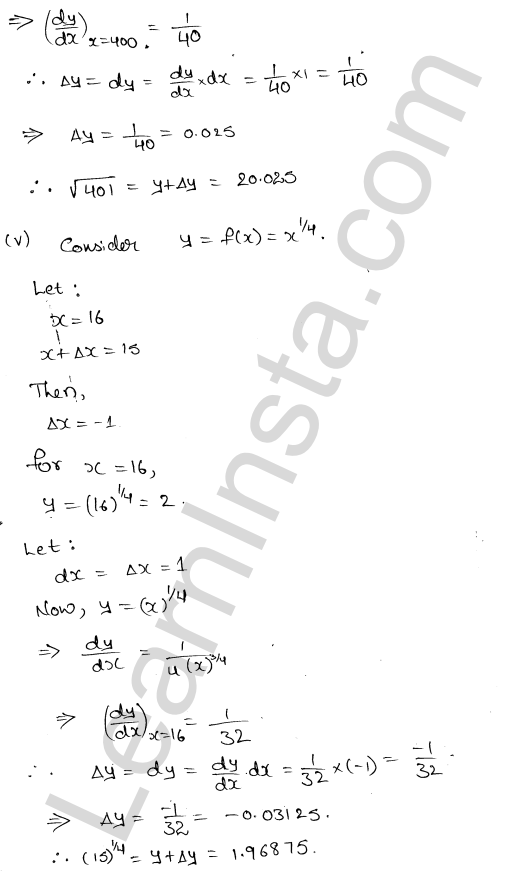RD Sharma Class 12 Solutions Chapter 14 Differentials Errors and Approximations Ex 14.1 1.10
