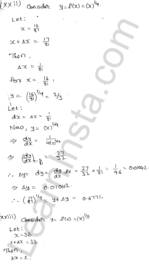 RD Sharma Class 12 Solutions Chapter 14 Differentials Errors and Approximations Ex 14.1 1.24