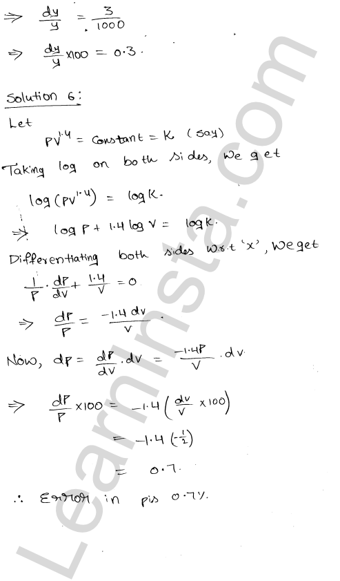 RD Sharma Class 12 Solutions Chapter 14 Differentials Errors and Approximations Ex 14.1 1.4