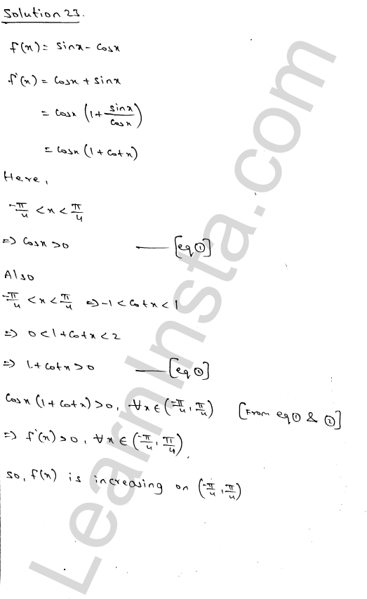 RD Sharma Class 12 Solutions Chapter 17 Increasing and Decreasing Functions Ex 17.2 1.43