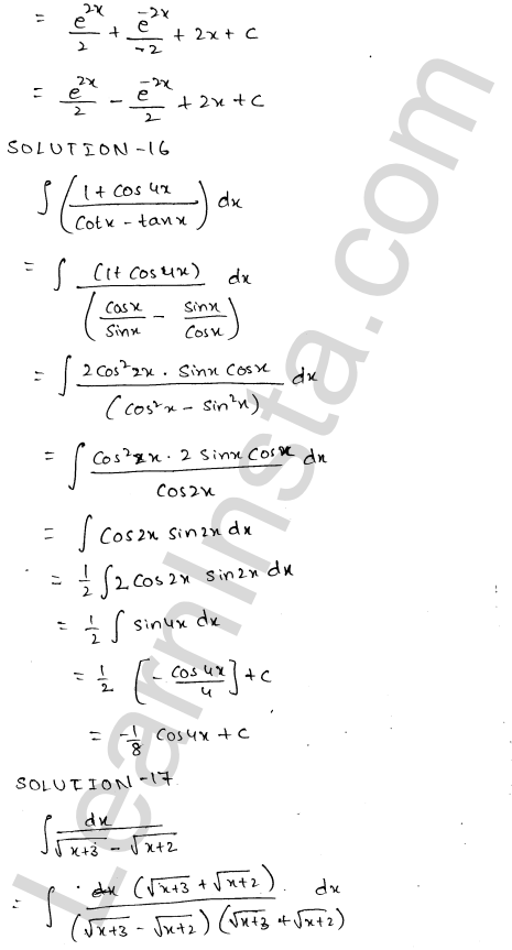 RD Sharma Class 12 Solutions Chapter 19 Indefinite Integrals Ex 19.3 1.7