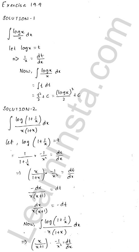 RD Sharma Class 12 Solutions Chapter 19 Indefinite Integrals Ex 19.9 1.1