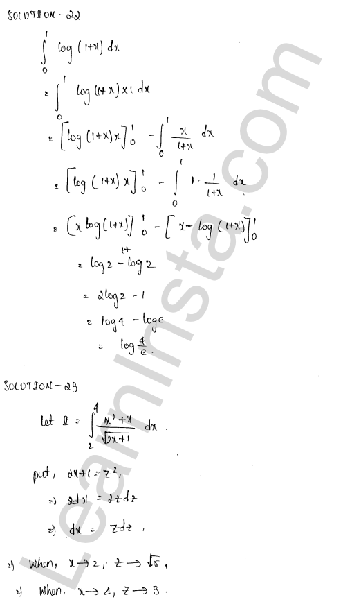 RD Sharma Class 12 Solutions Chapter 20 Definite Integrals Revision Exercise 1.16