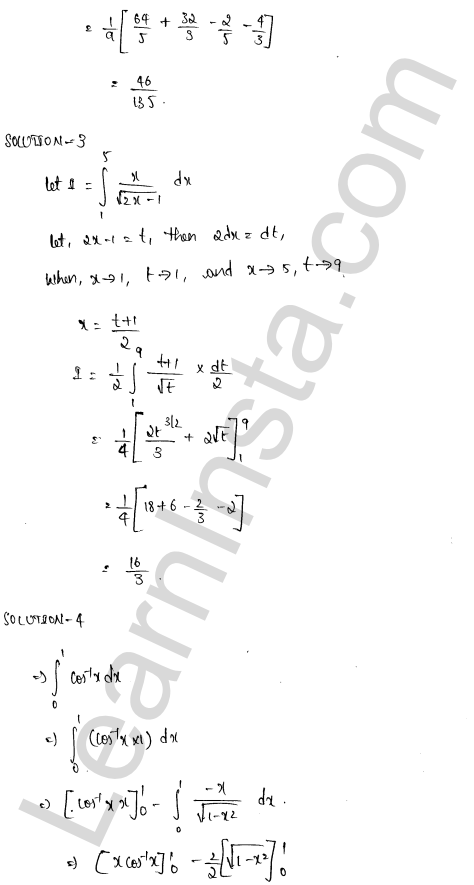RD Sharma Class 12 Solutions Chapter 20 Definite Integrals Revision Exercise 1.2
