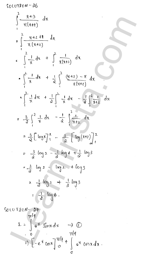 RD Sharma Class 12 Solutions Chapter 20 Definite Integrals Revision Exercise 1.20