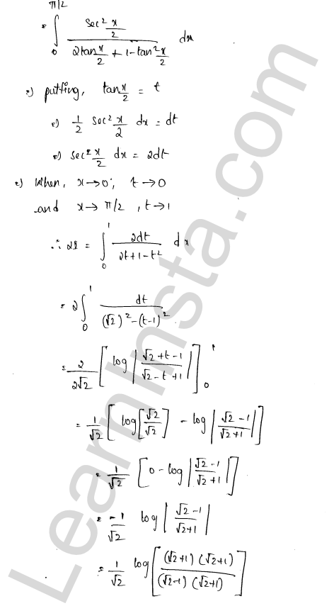 RD Sharma Class 12 Solutions Chapter 20 Definite Integrals Revision Exercise 1.40
