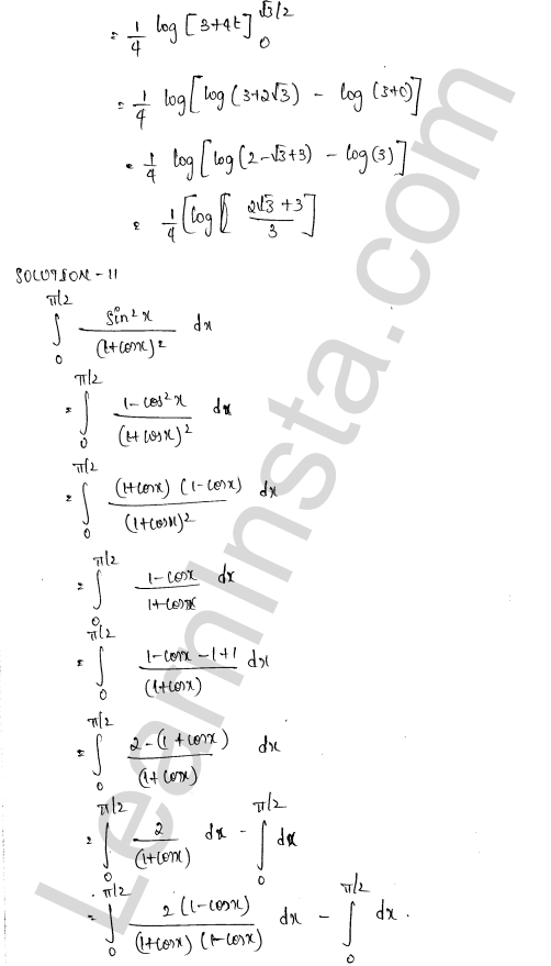 RD Sharma Class 12 Solutions Chapter 20 Definite Integrals Revision Exercise 1.7