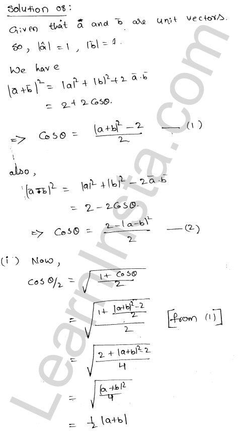 RD Sharma Class 12 Solutions Chapter 24 Scalar Or Dot Product Ex 24.1 1.8