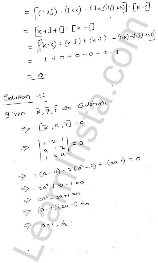 RD Sharma Class 12 Solutions Chapter 26 Scalar Triple Product VSAQ 1.2