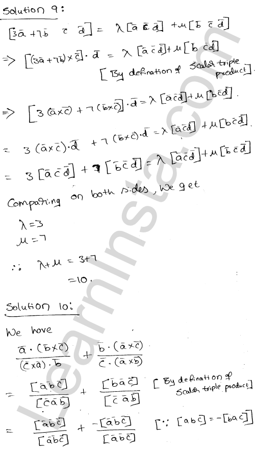 RD Sharma Class 12 Solutions Chapter 26 Scalar Triple Product VSAQ 1.6