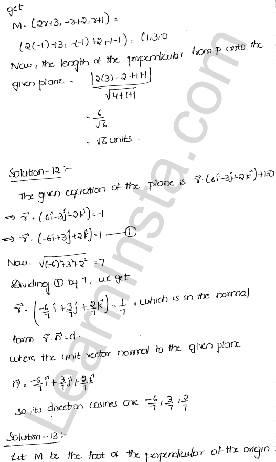 RD Sharma Class 12 Solutions Chapter 29 The plane Ex 29.15 1.12