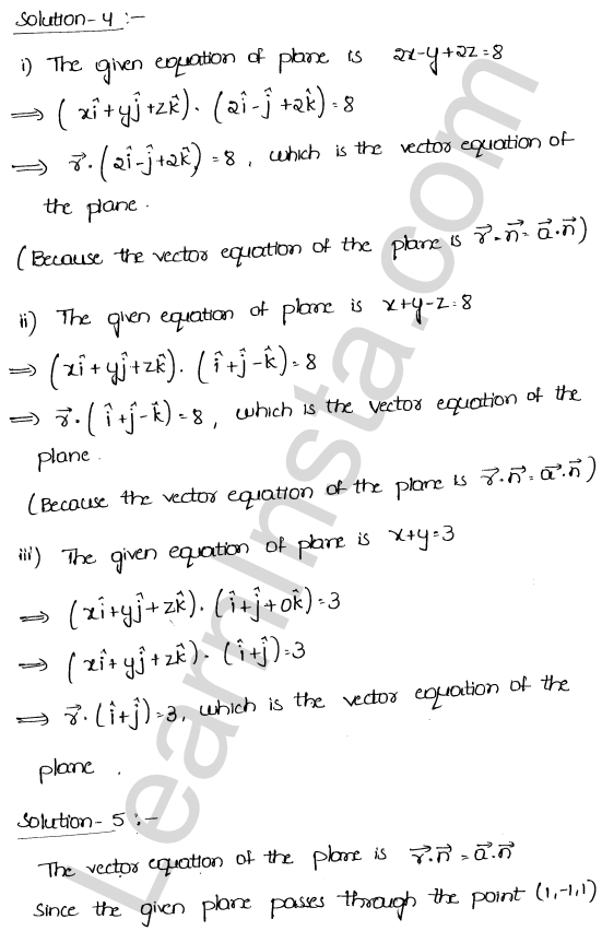 RD Sharma Class 12 Solutions Chapter 29 The plane Ex 29.3 1.3
