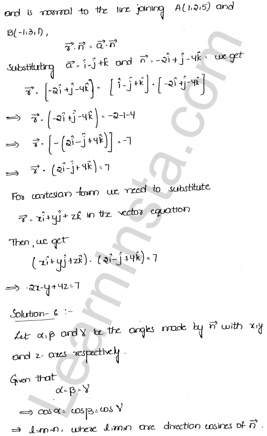 RD Sharma Class 12 Solutions Chapter 29 The plane Ex 29.3 1.4
