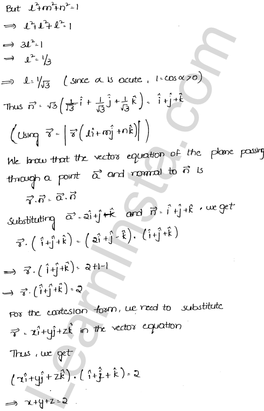 RD Sharma Class 12 Solutions Chapter 29 The plane Ex 29.3 1.5