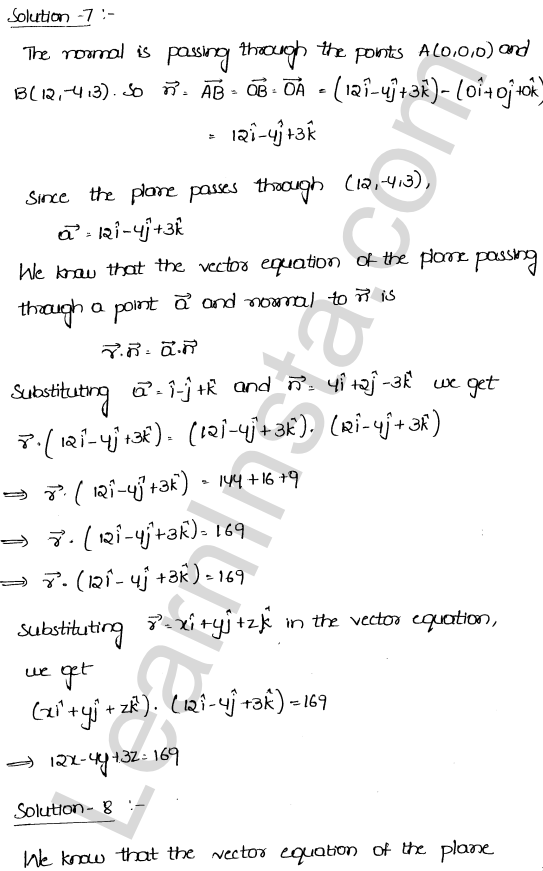 RD Sharma Class 12 Solutions Chapter 29 The plane Ex 29.3 1.6