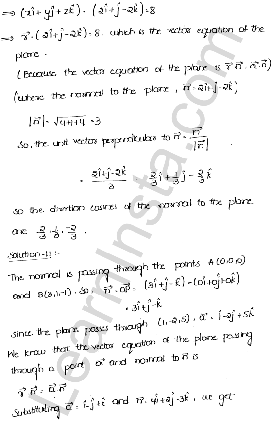 RD Sharma Class 12 Solutions Chapter 29 The plane Ex 29.3 1.9