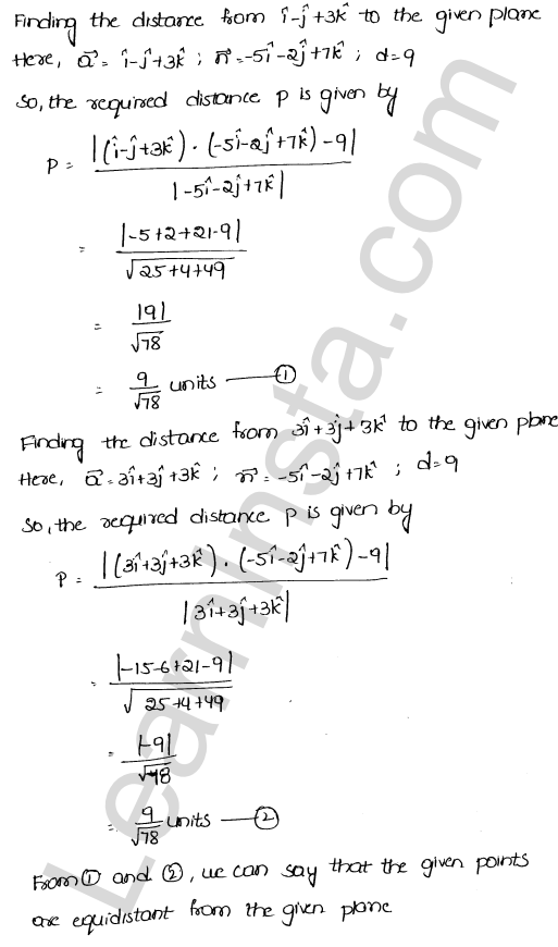 RD Sharma Class 12 Solutions Chapter 29 The plane Ex 29.9 1.2