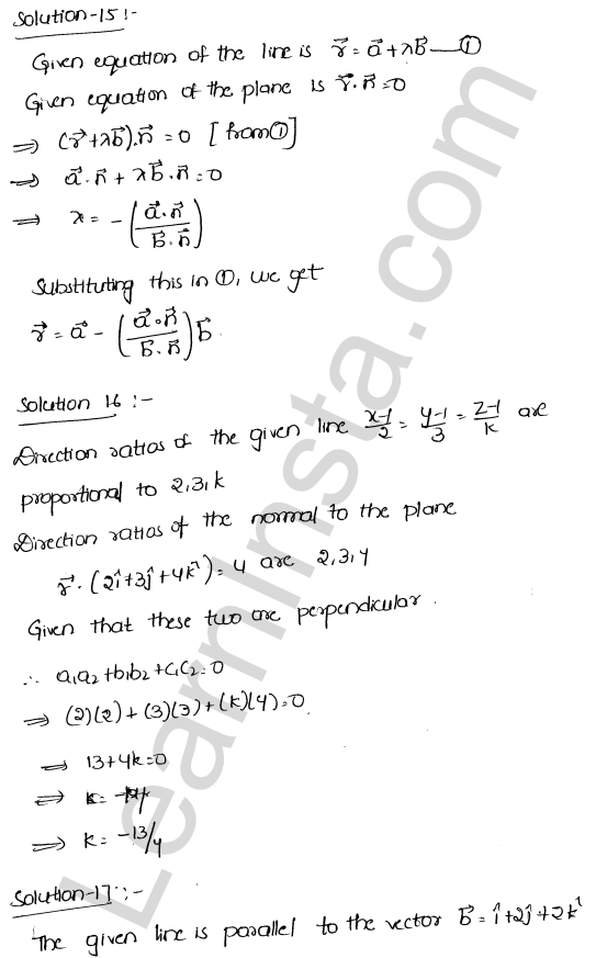 RD Sharma Class 12 Solutions Chapter 29 The plane VSAQ 1.7