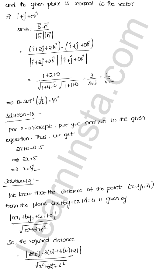 RD Sharma Class 12 Solutions Chapter 29 The plane VSAQ 1.8