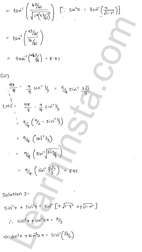 RD Sharma Class 12 Solutions Chapter 4 Inverse Trigonometric Functions Ex 4.12 1.3