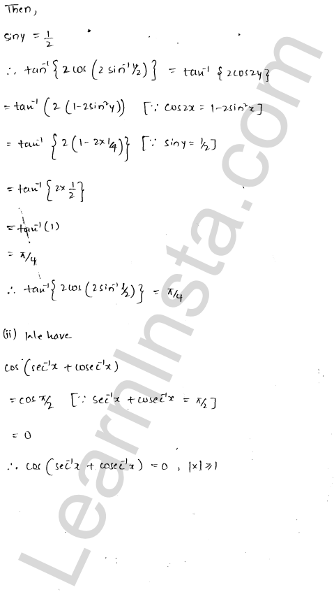 RD Sharma Class 12 Solutions Chapter 4 Inverse Trigonometric Functions Ex 4.14 1.14