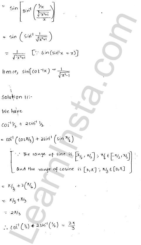 RD Sharma Class 12 Solutions Chapter 4 Inverse Trigonometric Functions VSAQ 1.7