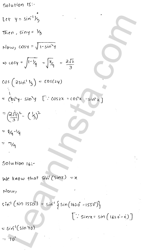RD Sharma Class 12 Solutions Chapter 4 Inverse Trigonometric Functions VSAQ 1.9