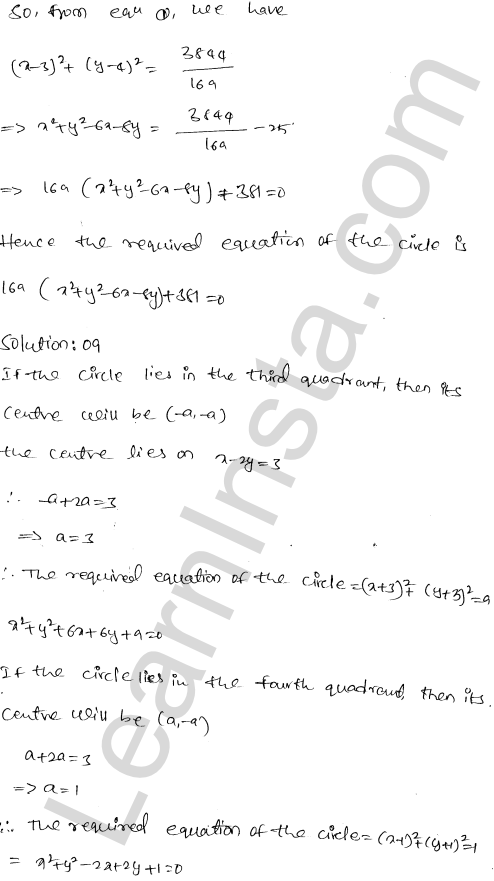 RD Sharma Class 11 Solutions Chapter 24 The Circle Ex 24.1 1.10