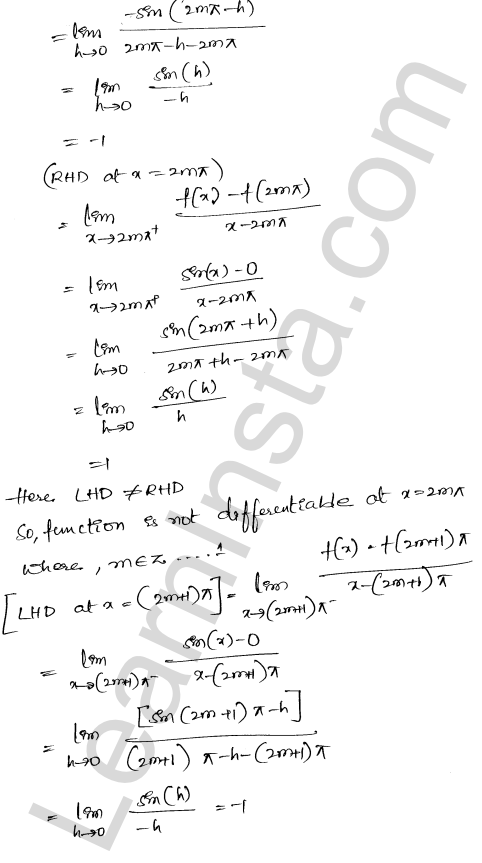 RD Sharma Class 12 Solutions Chapter 10 Differentiability Ex 10.2 1.13